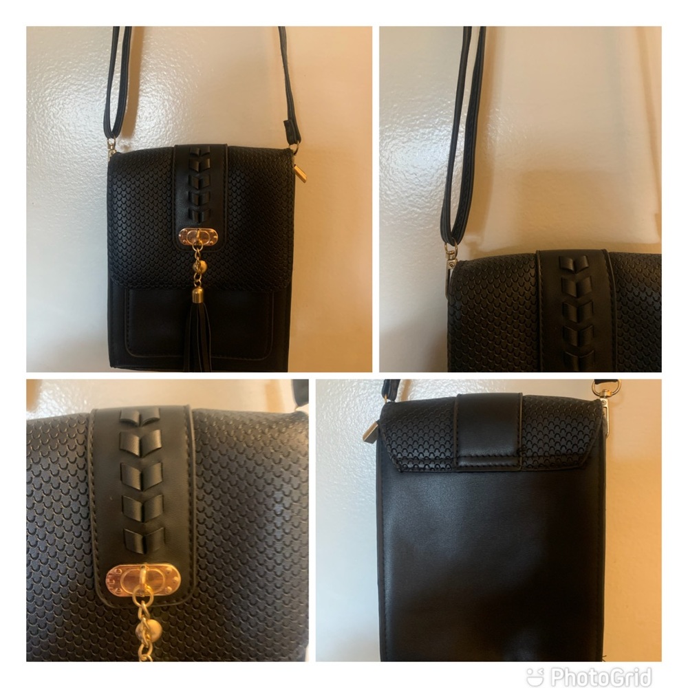Faux leather crossbody bag
